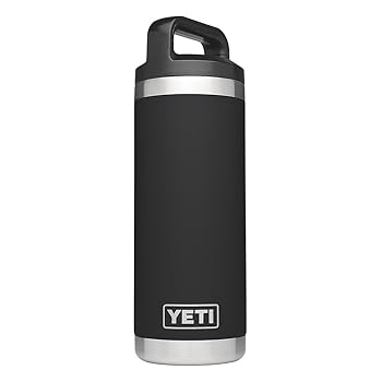 【中古】YETI イエティ Rambler 18薬局衡オンス Vacuum Insulated Stainless Steel Bottle with Cap 並行輸入品  Black