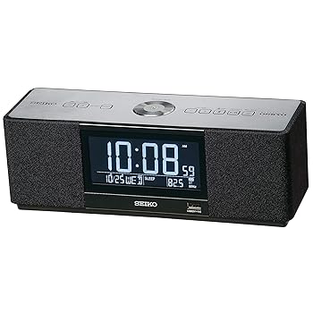 【中古】セイコー クロック 目覚まし時計 マルチサウンドクロック スピーカー ラジオ聴取 アラーム デジタル Bluetooth 黒 SS501K SEIKO