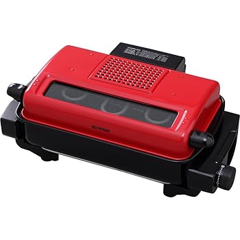 【中古】【39shop】アイリスオーヤマ★魚焼きグリル 無煙ロースター マルチロースター 魚焼き器 レッド EMT-1101-R（良い）｜アトリエ絵利奈