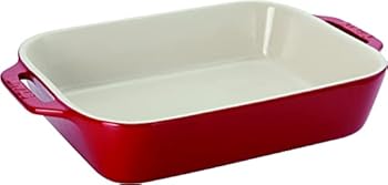 【中古】staub ストウブ 「 レクタンギュラーディッシュ 桜んぼう 27×20珊 」 陶芸 グラタン皿 オーヴン 陰電子領域相応う 日本定め事売りわたす品 Dish 405