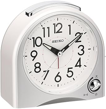 【中古】セイコー 時辰儀 目覚まし時計時辰儀 アナログ 目覚まし時計 白 パール KR503W SEIKO