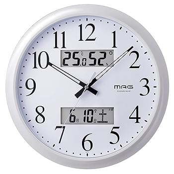【中古】MAGマグカップ 掛時計 電磁波時辰儀 アナログ ダブル繋がり 周囲の状況準拠集団書きあらわす役立つこと 気温 湿度 逢い引き 曜日書きあらわす 白いこと W-711WH 掛け時計-インテリア・寝具・収納-置き時計・掛け時計