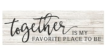 【中古】【39shop】Together★is my favorite place to be Rustic Wood Sign 6 x 18 ホワイト TP618-30W（良い）｜アトリエ絵利奈
