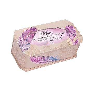 【中古】Mom Forever In My Heart Watercolour Feathers Musical Box Plays Wind Beneath My Wings