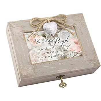 【中古】Make World Special Natural Taupe Wood Locket Music Box Plays What a Wonderful World