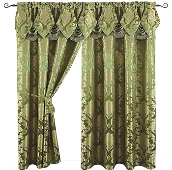 【中古】【39shop】Venice★Collections ラグジュアリージャカードカーテンパネル 滝の飾り 54 x 84インチ アンジェリーナ グリーン（良い）｜アトリエ絵利奈