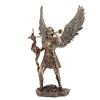 【中古】【39shop】トランペットを持った大天使★聖ガブリエル 彫刻 彫像/Archangel St. Gabriel Statue with Messenger's Trumpet Statue Sculpture 並行輸入品(良い)|アトリエ絵利奈