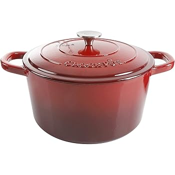 【中古】Crock Pot 職人による鋳鉄ほうろう ダッチ オーブン 5-Quart レッド 69141