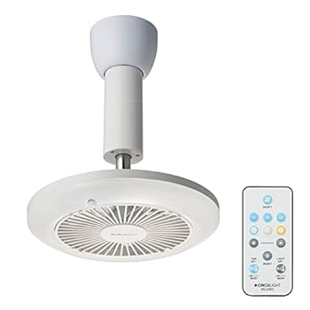 【中古】【39shop】ドウシシャ★サーキュライト ソケットシリーズ 引掛けモデル 調色 60W相当 人感センサー機能 風量3段階 リモコン ホワイト(非常に良い)｜アトリエ絵利奈