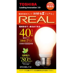 【中古】東芝 電球形蛍光灯 A10形・電球色ネオボールZリアル EFA10EL/7-Z EFA10EL/7-Z 口金直径26mm