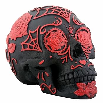 【中古】死霊のえじき　タトゥー・シュガースカル　レッド＆ブラック　スタチュー　並行輸入