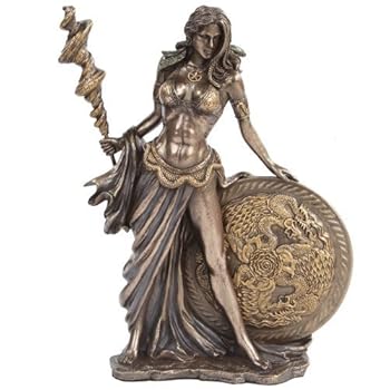 【中古】【39shop】北欧神話の女神★フリッグ ブロンズ風仕上げ 彫像 高さ;約24cm / Bronze Finished Frigga Norse Goddess Norse Mythology-2014g並行輸入品(良い)|アトリエ絵利奈
