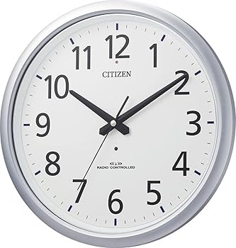 【中古】リズムRHYTHM 掛け時計 電波時計 オフィス 屋内用 防水 防塵 静音 連続秒針 シルバー Φ32×5.8cm オフィス用品 スペイシーアクア493 シチズン C 15,876円
