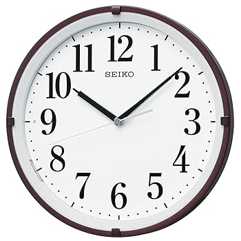 【中古】セイコークロックSeiko Clock 掛け時計 自動点灯 電波 アナログ 夜でも見える 茶 メタリック KX205B SEIKO