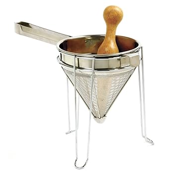 【中古】Norpro S/S シノワ 照明ランプ こし器 と 天然ゴム 材木 すりこぎ 缶詰 吸いもの たれ ピューレ キッチン用品・食器・調理器具-その他