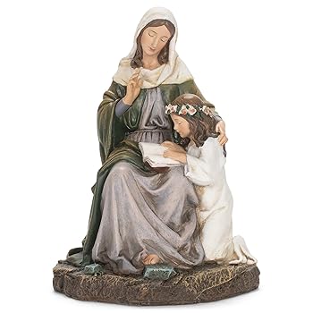 【中古】【39shop】聖母マリアと聖アンナ★ルネッサンス彫像 西洋彫刻 高さ 約18cm/Joseph Studio Saint Anne with Mary Religious Renaissance Figurine 7/並行輸(良い)|アトリエ絵利奈