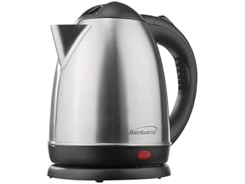 【中古】並行輸入Brentwood KT-1780 Electric Cordless Tea Kettle, 1.5-Liter, Brushed Stainless Steel 明かり湯沸かし