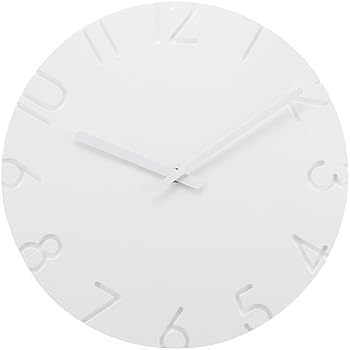 【中古】レムノス 掛け時計 アナログ カーヴド 白 CARVED Arabic NTL10-19A Lemnos ホワイト 直径305×厚さ42mm