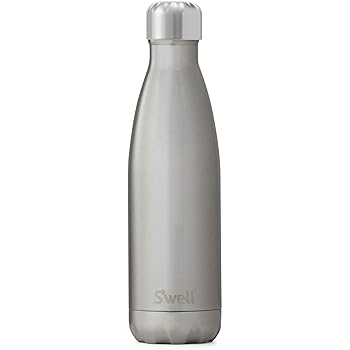 【中古】S'well 真空断熱ステンレススチールウォーターボトル ダブル壁 17オンス オーシャンブルー 17oz シルバー SWB-SLVR07