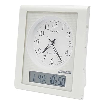 【中古】【39shop】CASIO★カシオ 置き時計 アナログ TQT-351NJ-7BJF ホワイト サイズ:H16×W13.7×D8.7cm(非常に良い)|アトリエ絵利奈
