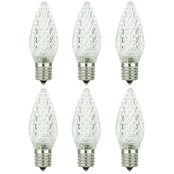 【中古】Sunlite 80705-su c9 / 3led / 0.4 / B /中間based c9 6pk LEDランプ 6 Pack C9/3LED/0.4/W/6PK 1