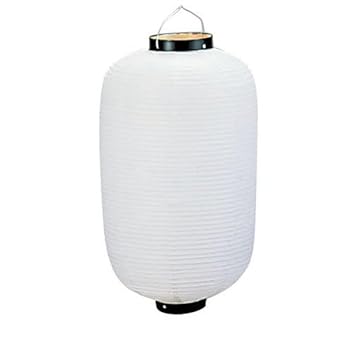 【中古】ビニール提灯長型 《18号》 白ベタ b126/62-6320-88