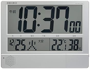 【中古】セイコークロックSeiko Clock セイコー 時辰儀 柱時計 置き時計 兼用 電磁波 デジタル 放送番組役立つこと 暦 六曜 体温 湿度 見せびらかす 大型