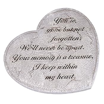【中古】Gone But Not Forgotten Bereavement Heart Shaped 28糎 Garden Stepping Stone
