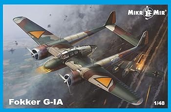 【中古】ミクロミル 1/48 オランダ空軍 フォッカー G-1A 双発戦闘機 プラモデル MKR48-016