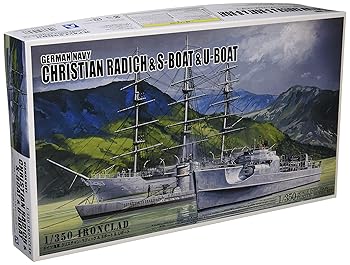 【中古】青島文化教材社 1/350 アイアンクラッドシリーズ鋼鉄船 クリスチャンラディック&Sボート&Uボート プラモデル