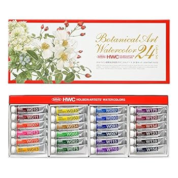 【中古】ホルベイン 澄み切った水彩画えの具 W455 5ml ボタニカルアート 24色仕かける 3455