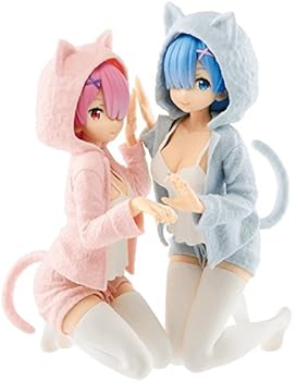 【中古】【39shop】バンプレスト★一番くじ Re:ゼロから始める異世界生活 -いつでもあなたと一緒だよ- A賞 レム&ラムフィギュア Nyanko mode プライズ(非常に良い)|アトリエ絵利奈