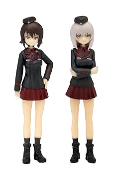 【中古】プラッツ ガールズ&パンツァー劇場版 黒森峰女学園 西住まほ&逸見エリカ フィギュアセット 1/35スケール 全高約45mm レジン製キット GPF-23