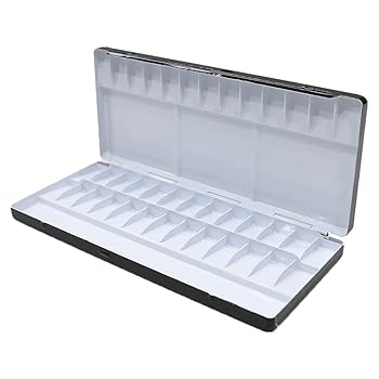 【中古】【39shop】カラー・アラウンド★水彩用アルミニウムパレット 205×85mm39仕切り: 0539 並行輸入品(良い)|アトリエ絵利奈
