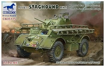 【中古】ブロンコモデル 1/35 イギリス軍 T17E1スタッグハウンドMk.1後期型 12フィート突撃橋搭載型 プラモデル CB35115