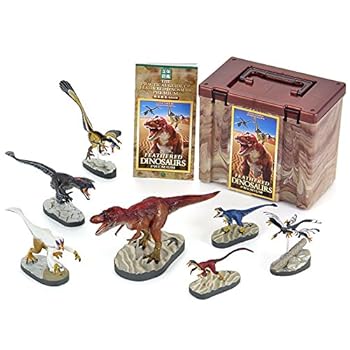 【中古】【39shop】カロラータ★羽毛恐竜 フィギュア 立体図鑑 恐竜 / 7種 / 解説書・スタンド リアル フィギュアボックス おもちゃ 知育玩具 プレゼント ギフト 食（良い）｜アトリエ絵利奈