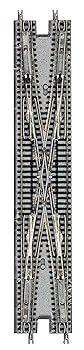 【中古】ロクハン Zゲージ R078 電動複線両渡りポイント 茶