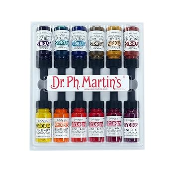 【中古】【39shop】Dr.★Ph. Martin's Hydrus Fine Art Watercolor, 0.5 oz, Set of 12 Set 3(非常に良い)｜アトリエ絵利奈