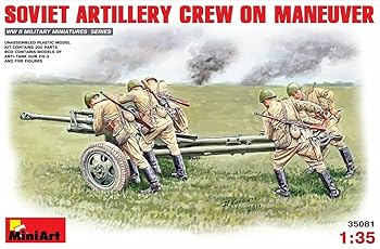 【中古】ミニアート 1/35 ZIS-3砲・ソビエト砲兵5体入り 大砲移動中 MA35081 プラモデル