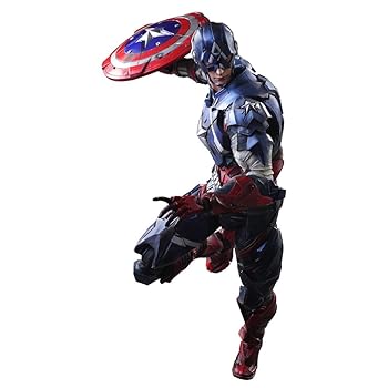 【中古】MARVEL UNIVERSE VARIANT PLAY ARTS改 キャプテン・アメリカ PVC製 塗装済み可動フィギュア