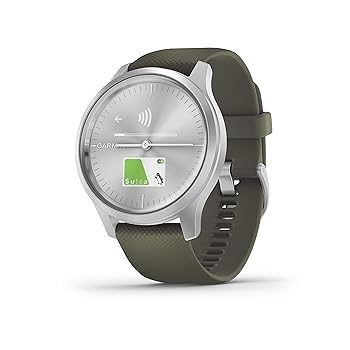 【中古】ガーミンGARMIN vivomove Style Moss Green / Silver 010-02240-71