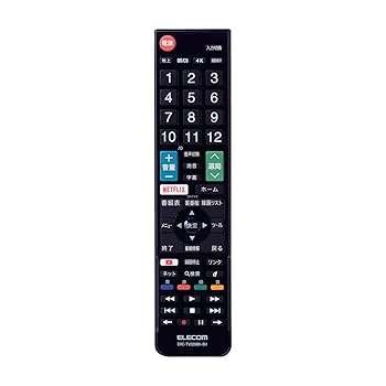 【中古】エレコムELECOM テレビリモコン SHARP シャープ アクオス用 設定不要ですぐに使えるかんたんリモコン ブラック ERC-TV02XBK-SH