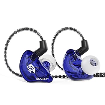 【中古】BASN BsingerBC100 ヘッドホン MMCX 取り外し可能ケーブル、ノイズキャンセリング インナーイヤー型モニター用イヤホン BsingerBC100 ブルー