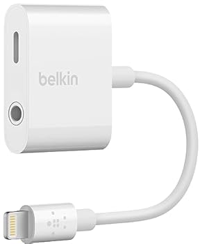 【中古】Belkin ライトニング & 3.5mmオーディオ デュアルアダプター iPhone 14 / 13 / 12 / SE / 11 / XR 対応 MFi認証 イヤホン・充電同時可 データ転