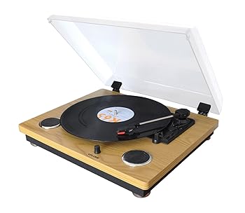 【中古】WINTECH レコードプレーヤー スピーカー一体型 USB録音 RCAでアンプ接続 防塵カバー 33/45/78回転対応 木目調 日本語説明書 1年保障 KRP-206S 廣
