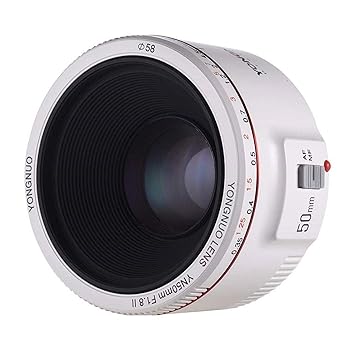 【中古】Yongnuo YN50MM F1.8 II AF/MF 0.35M 興味の中心切れ間標準尺度プライム水晶体 白いこと Canon DSLR写真機用