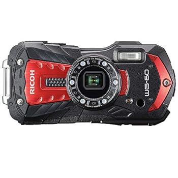 【中古】RICOH WG-60 レッド 本格防水デジタルカメラ 14メートル防水 耐衝撃 防塵 耐寒 1600万画素 水中専用マーメードモード搭載 仕事に使えるCALSモー