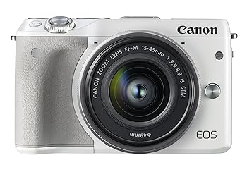 【中古】Canon ミラーレス一眼カメラ EOS M3 レンズキットホワイト EF-M15-45mm F3.5-6.3 IS STM  EOSM3WH-1545ISSTMLK
