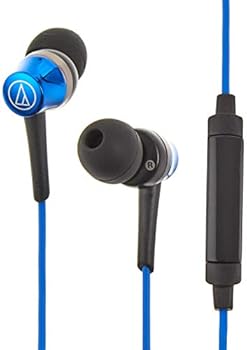 【中古】オーディオテクニカ SoundReality スマートフォン用カナル型イヤホン リモコン/マイク付 ブルー ATH-CKR30iS BL