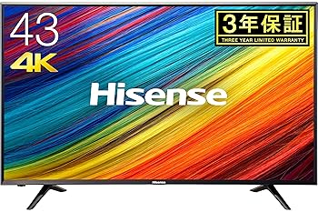 【中古】【39shop】ハイセンス★43V型 液晶 テレビ HJ43N3000 4K 外付けHDD裏番組録画対応 メーカー3 2017年モデル(非常に良い)｜アトリエ絵利奈